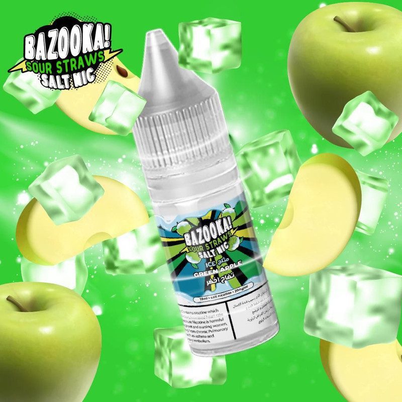 بهترین سالت های تابستانی بازوکا برای پاد - BAZOOKA SALT GREEN APPLE ICE